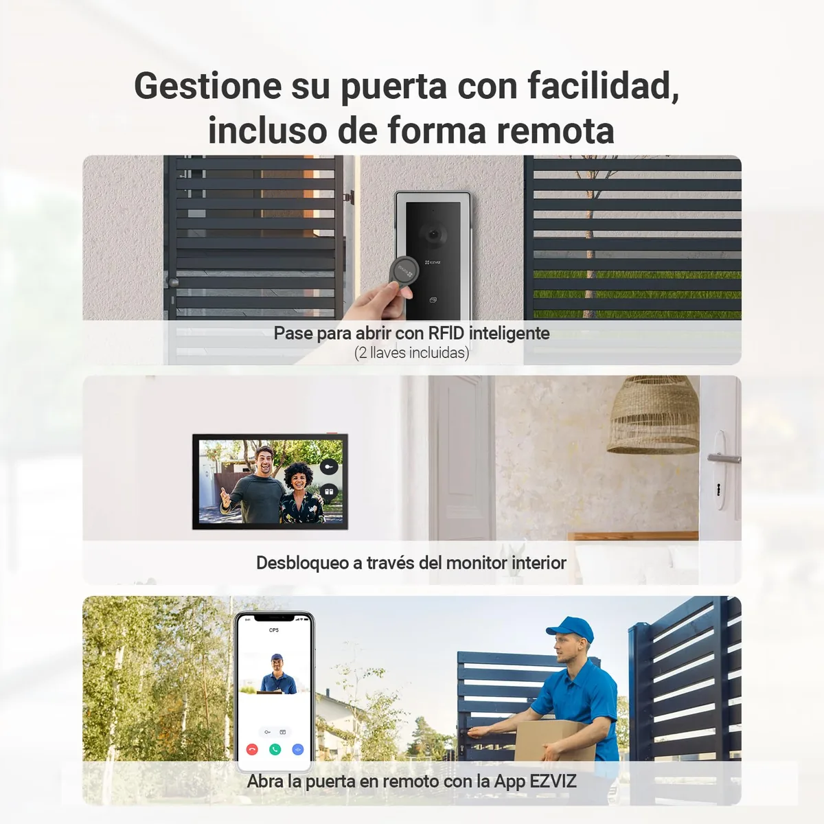 EZVIZ CP5 — videoportero 2 hilos con pantalla de 7" y apertura remota — imagen 3