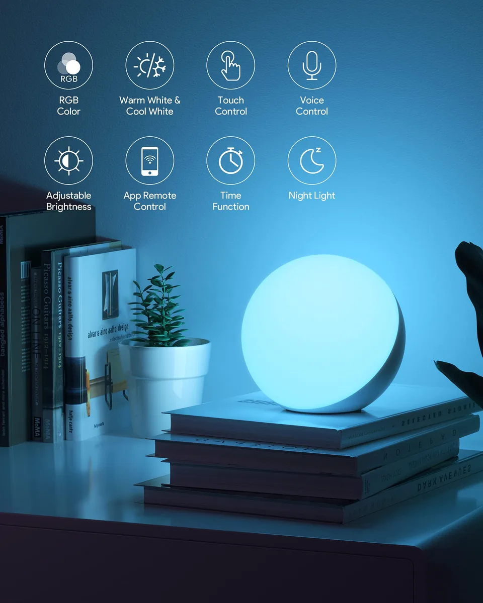 Hifree T21 — lámpara de mesita inteligente RGB con control táctil — imagen 6