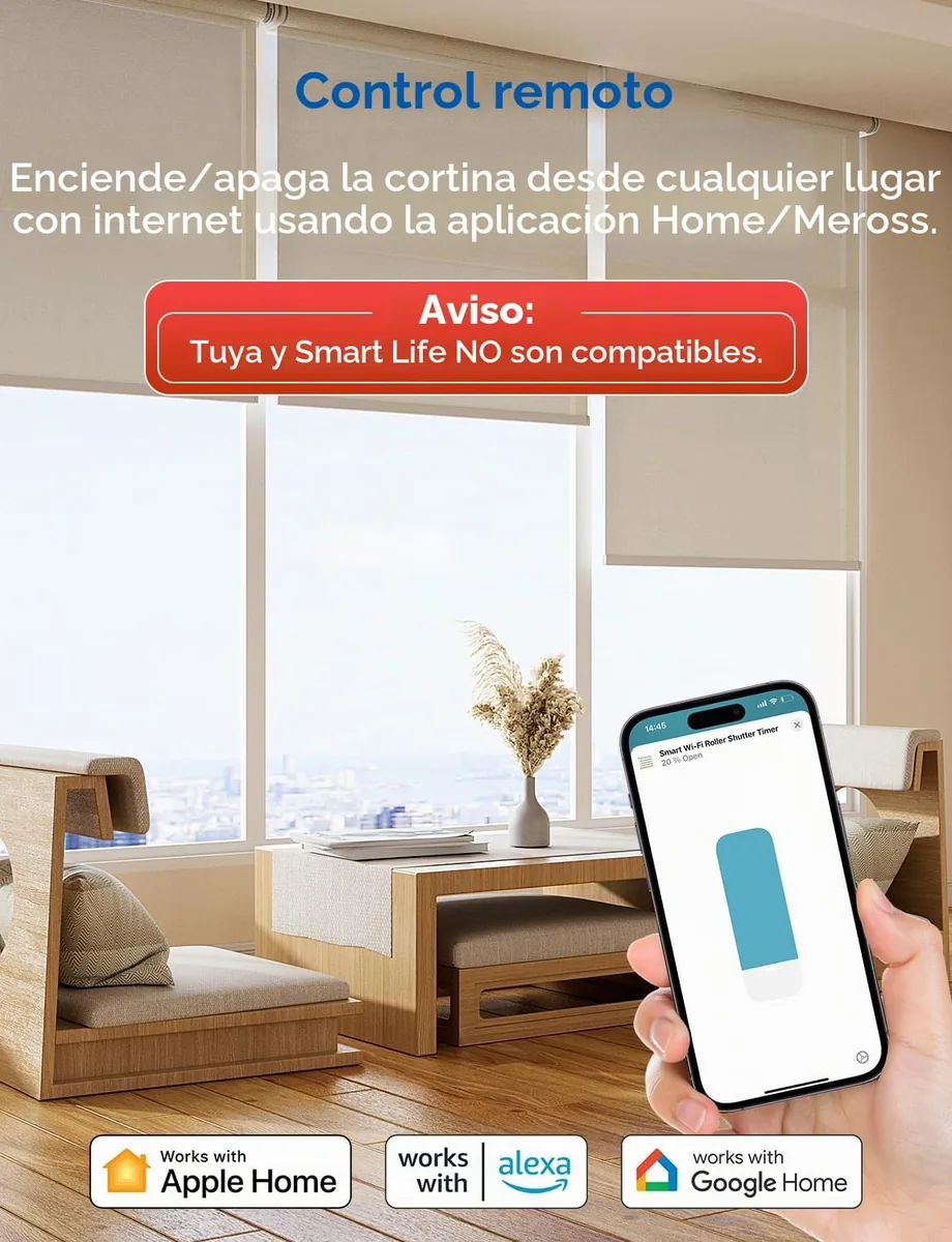 Meross MRS100 — interruptor táctil inteligente WiFi para persianas eléctricas (con HomeKit) — imagen 6