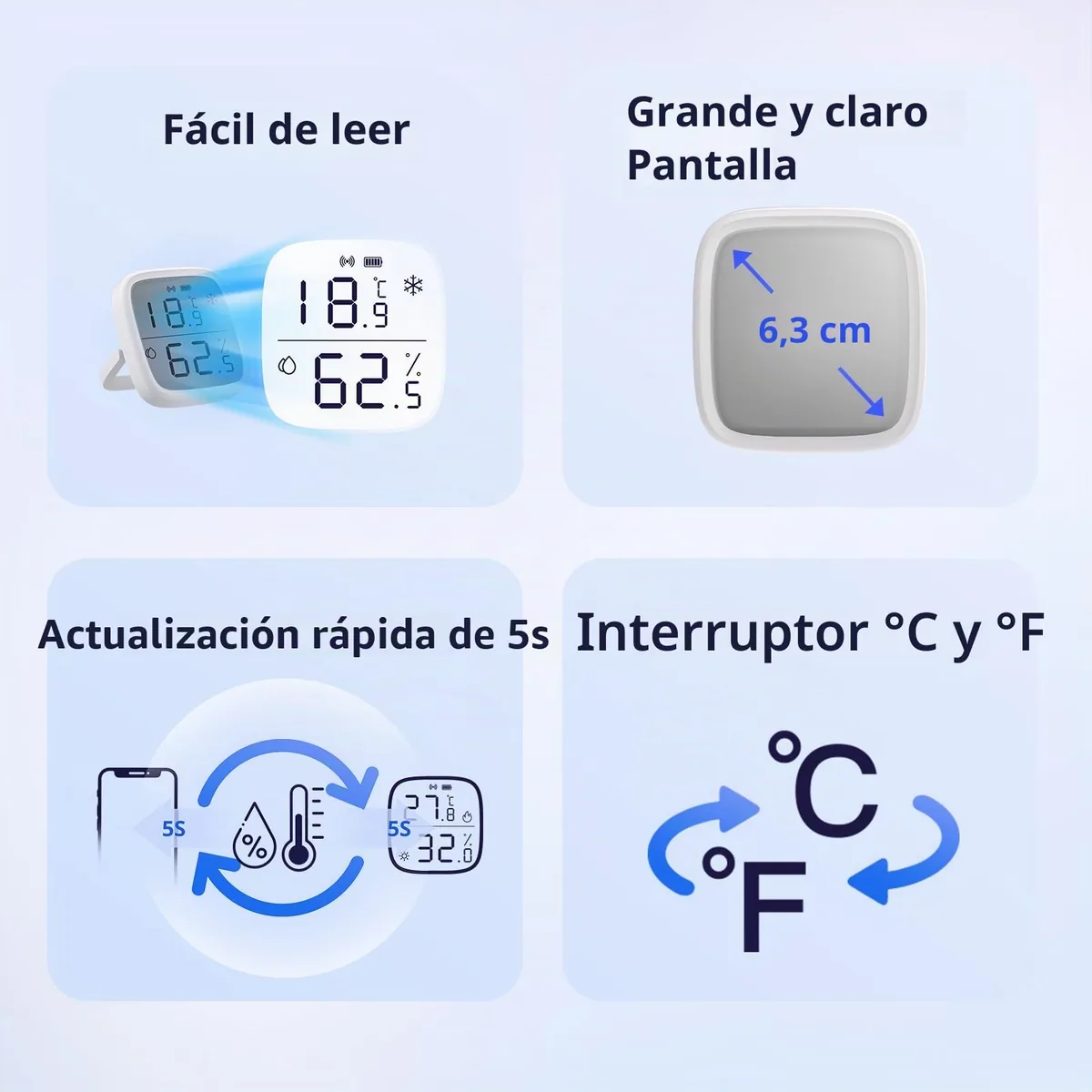 SONOFF SNZB-02D — sensor Zigbee de temperatura y humedad con pantalla LCD — imagen 4