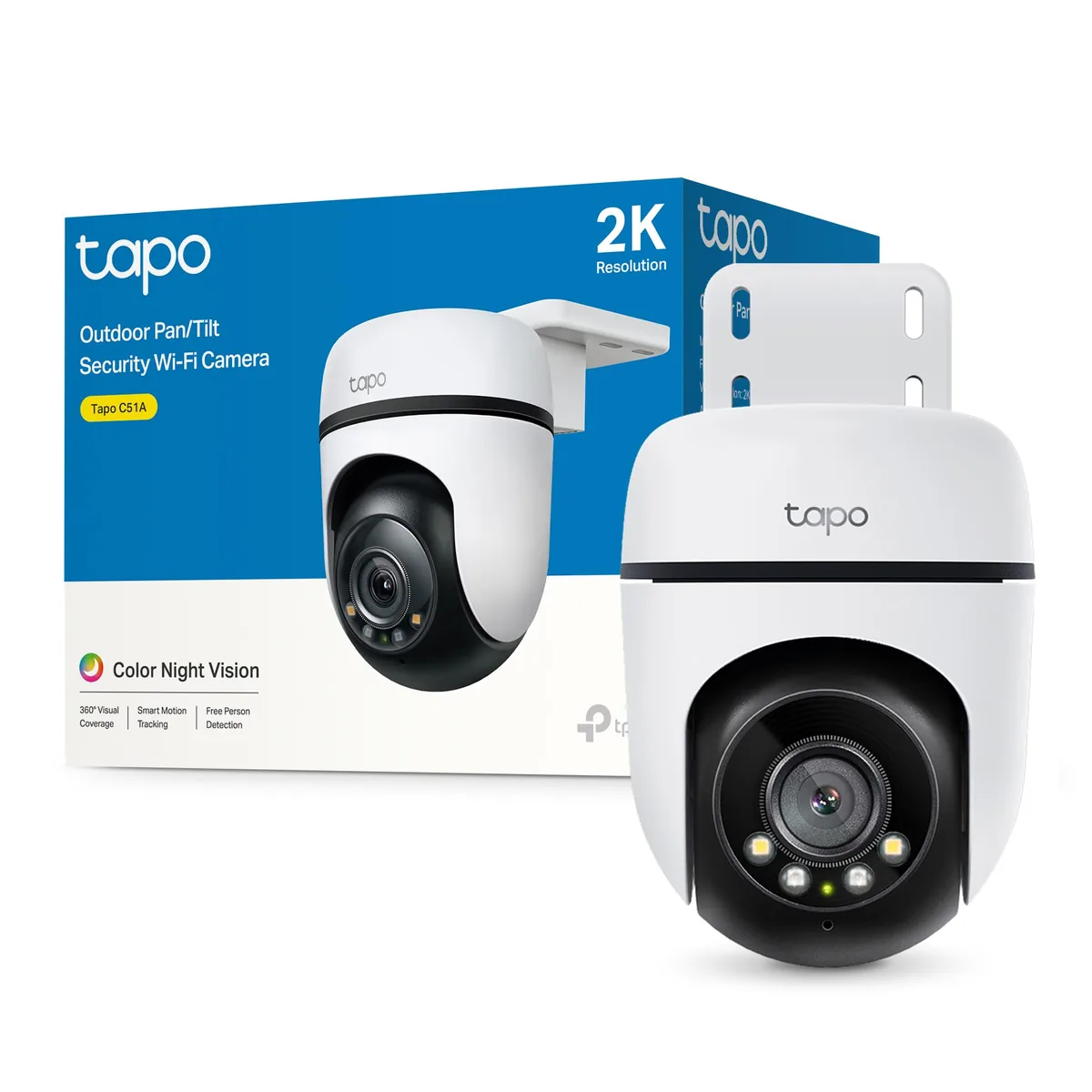 TP-Link Tapo C51A — cámara exterior 2K con giro 360°