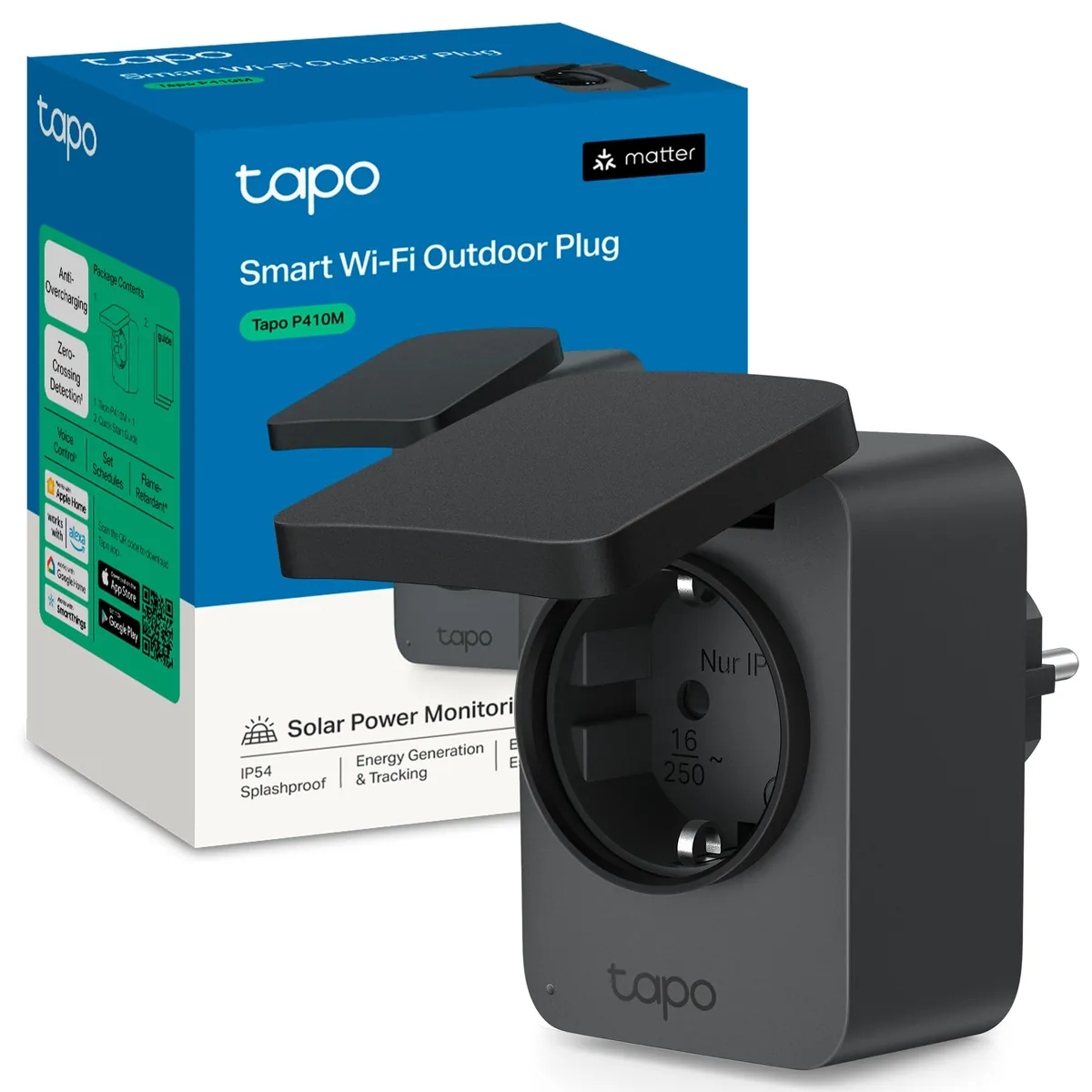 TP-Link Tapo P410M — enchufe inteligente de exterior (IP54) con Matter