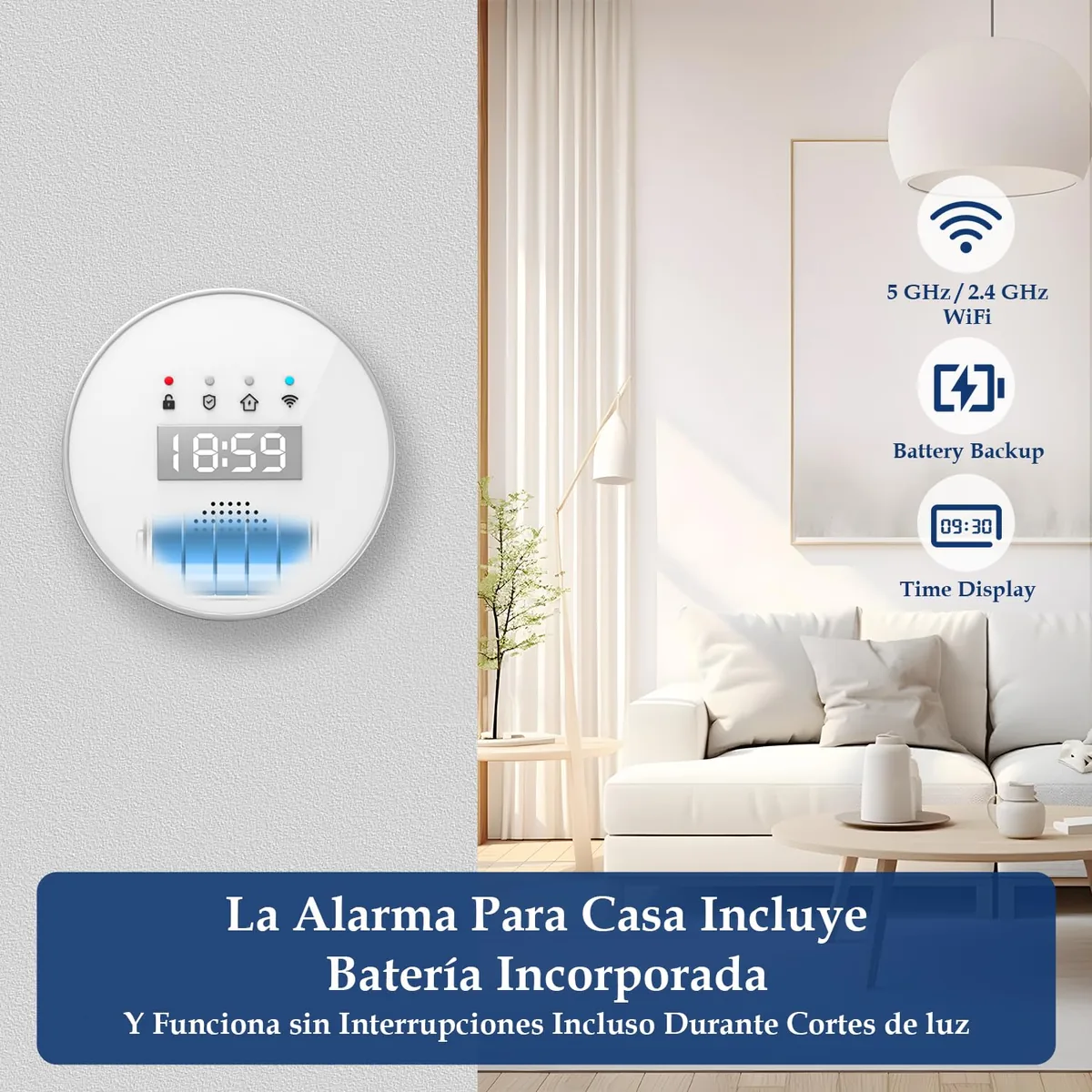YISEELE — kit de alarma WiFi con central, sirena de 125 dB y 6 sensores — imagen 3